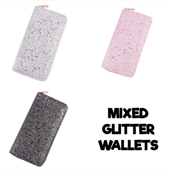 Sparkling Glitter Wallets - Pink/White - Picture 4 of 4